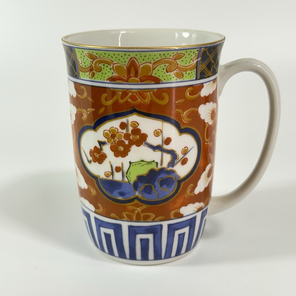 Takahashi San Francisco Imari Blue Red Green Floral Coffee Tea Mug Single Cup